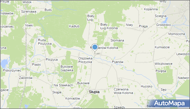 mapa Radwanów, Radwanów gmina Słupia Konecka na mapie Targeo